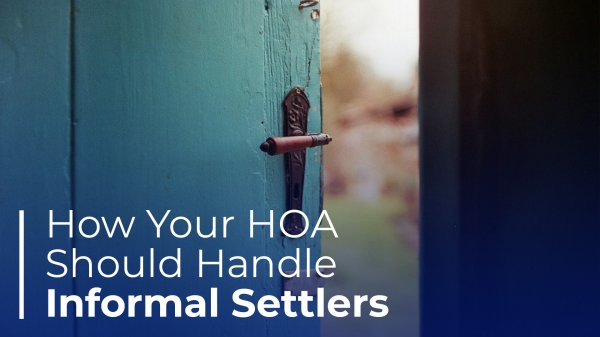 The latch of a fence gate texts reads how you h o a should handle informal settlers