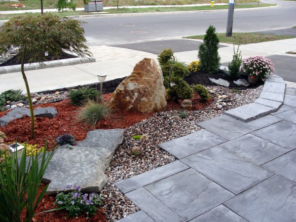 nicely landscaped rock garden