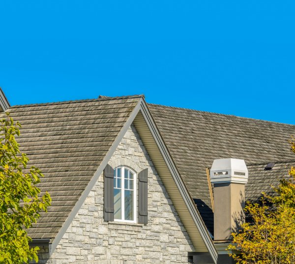 closeup of roof on home